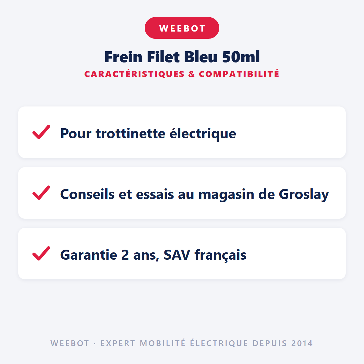 Frein Filet Bleu 50ml : caractéristiques et compatibilité
