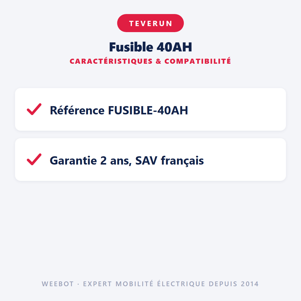 Fusible 40AH pour Trottinette Electrique Teverun - Weebot