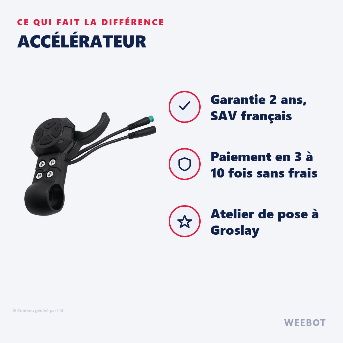 Accélérateur pour Trottinette Electrique Teverun Fighter Mini et Supreme - Weebot