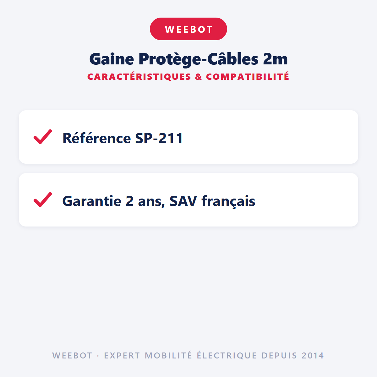 Gaine Protège-Câbles 2m : caractéristiques et compatibilité
