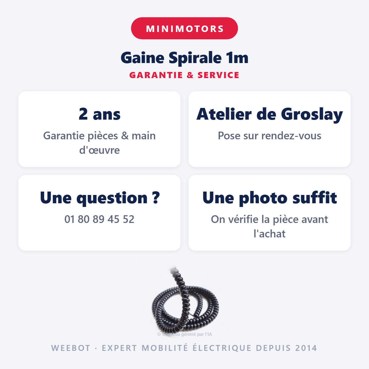 Gaine Spirale 1m : garantie 2 ans et service après-vente