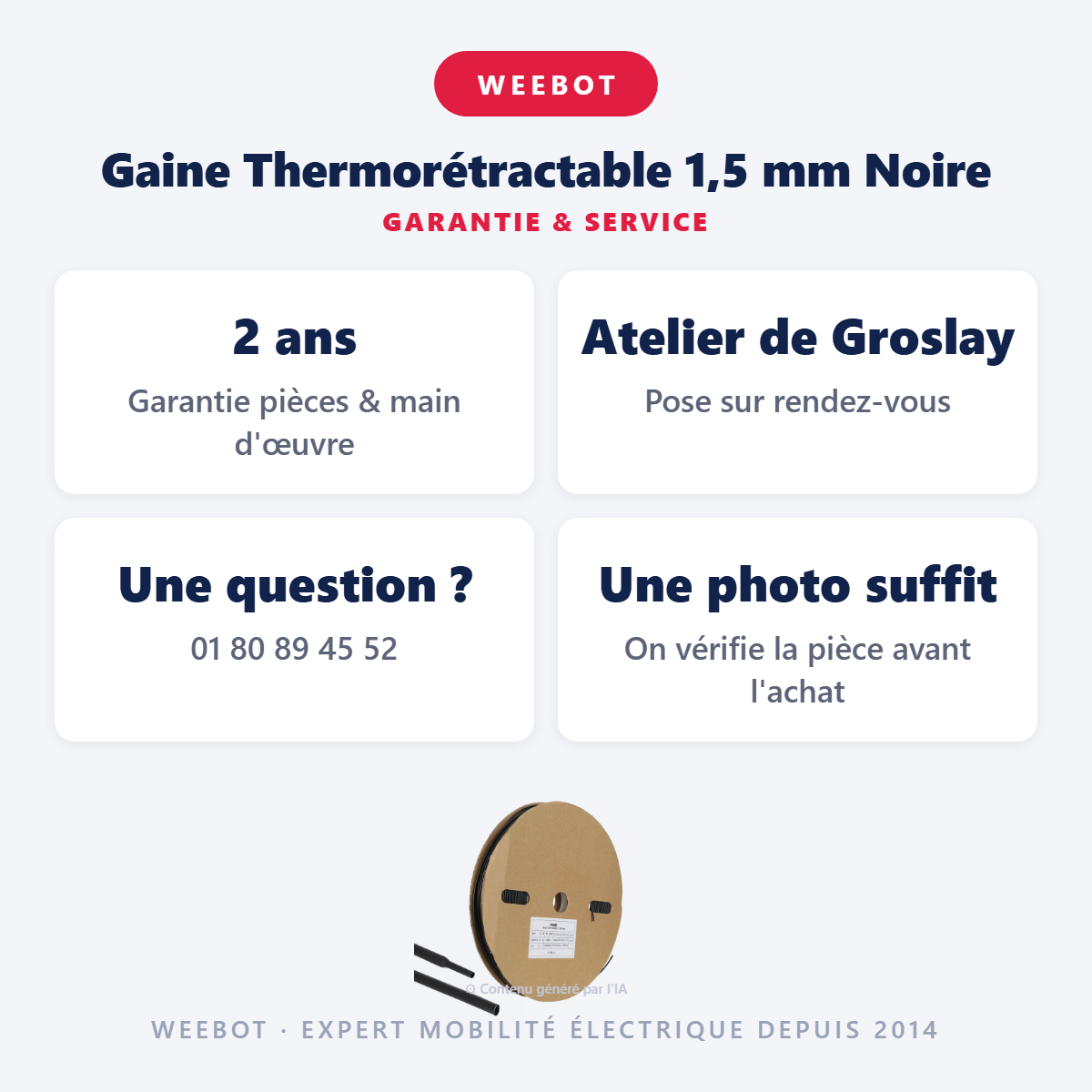 Gaine Thermorétractable 1,5 mm Noire : garantie 2 ans et service après-vente