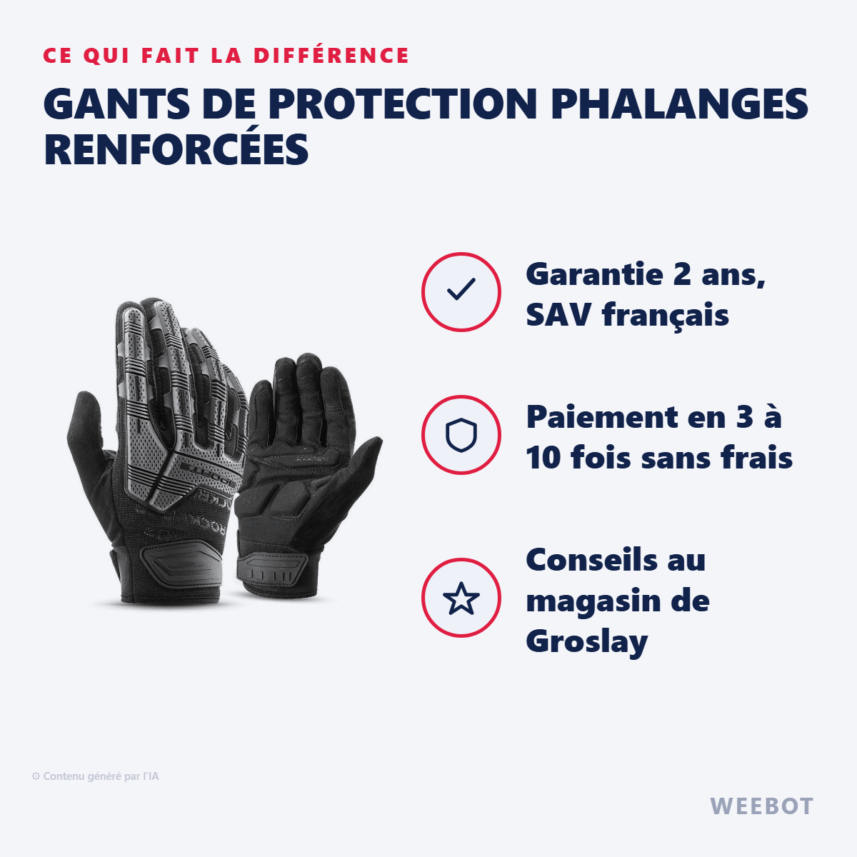 Gants de Protection Phalanges Renforcées : les points forts