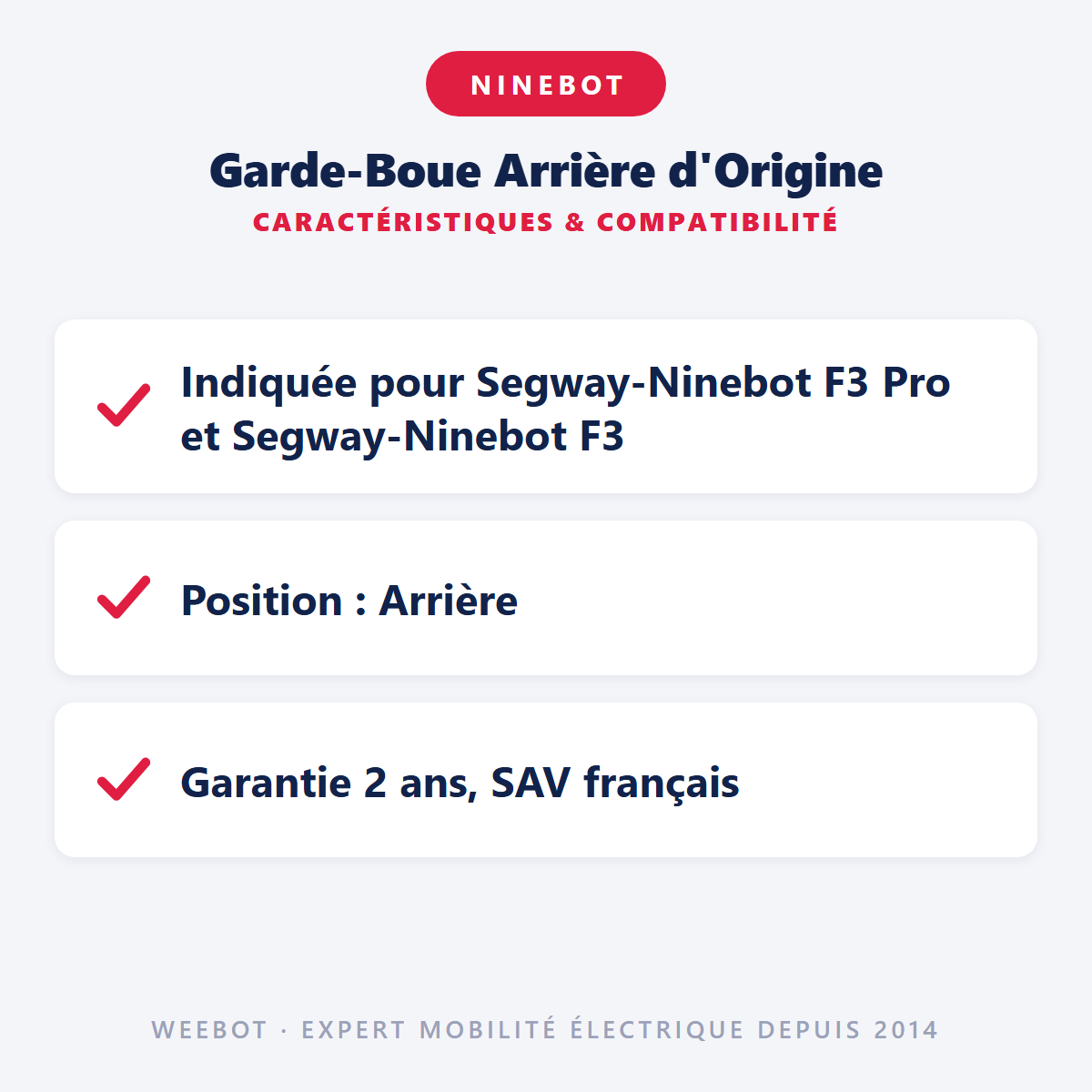 Garde-Boue Arrière d'Origine : caractéristiques et compatibilité