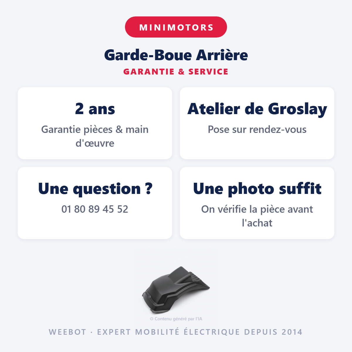 Garde-Boue Arrière : garantie 2 ans et service après-vente