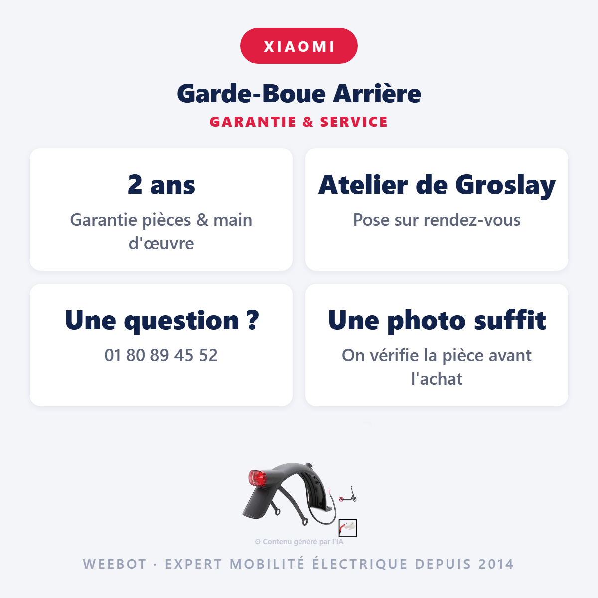 Garde-Boue Arrière : garantie 2 ans et service après-vente