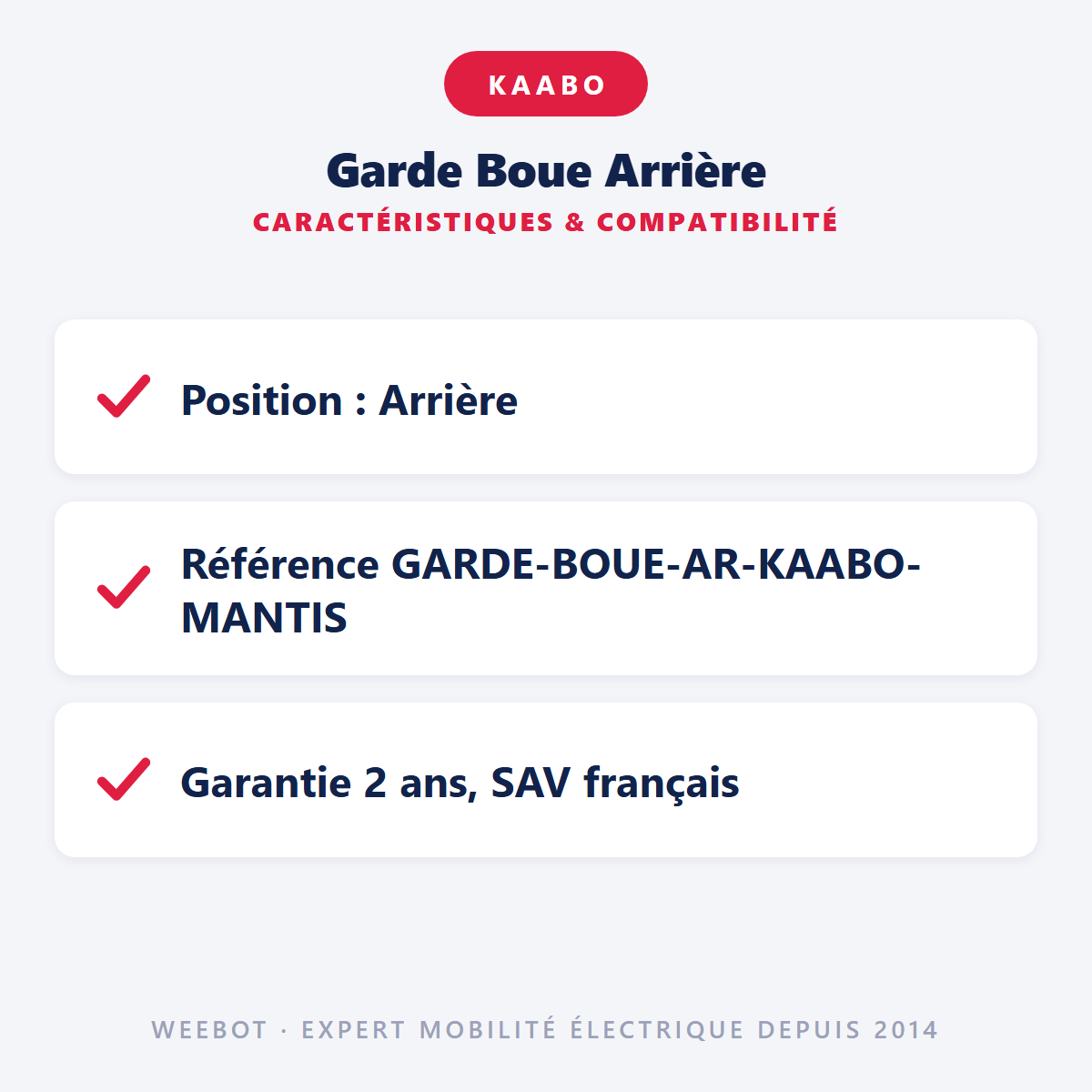Garde Boue Arrière : caractéristiques et compatibilité