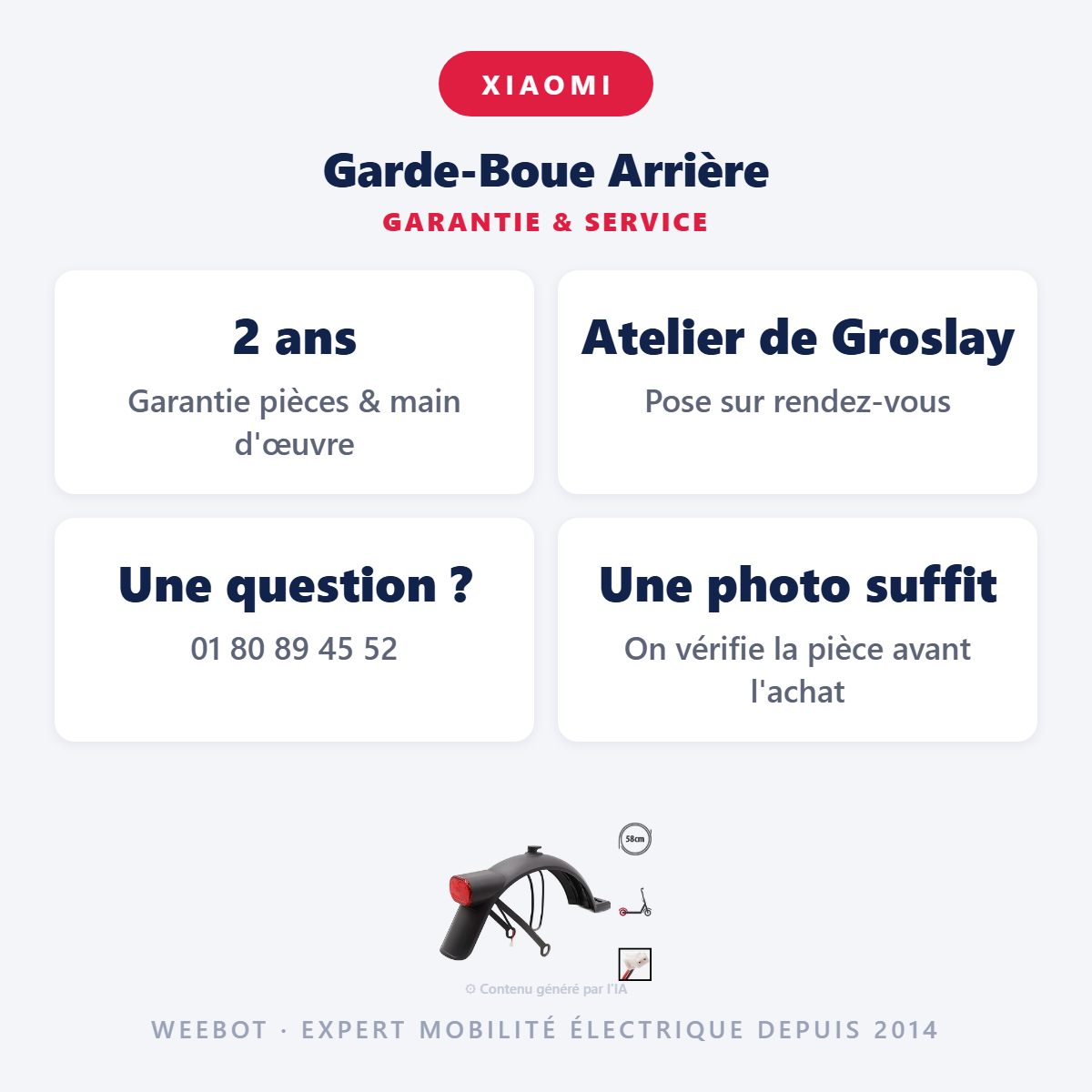 Garde-Boue Arrière : garantie 2 ans et service après-vente
