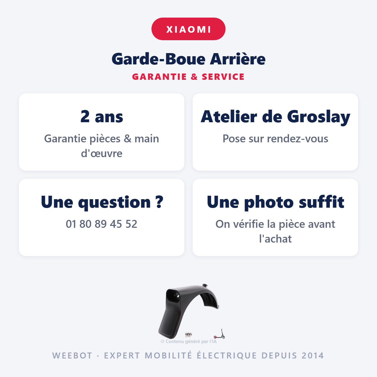 Garde-Boue Arrière : garantie 2 ans et service après-vente