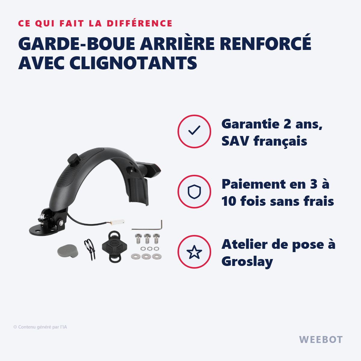 Garde-Boue Arrière Renforcé avec Clignotants : les points forts