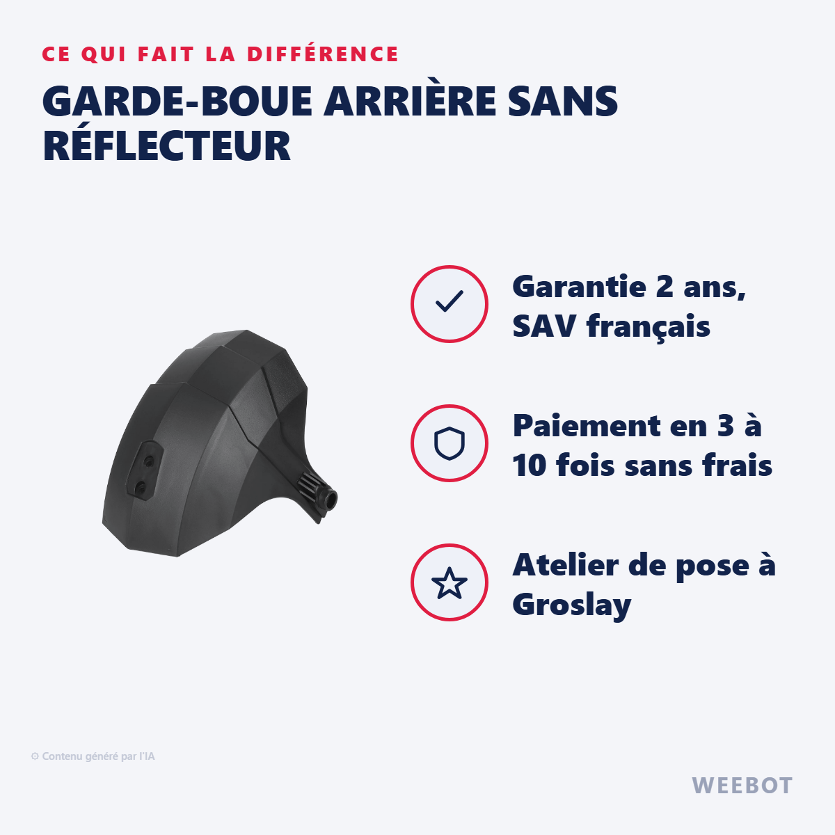 Garde-Boue Arrière Sans Réflecteur : les points forts