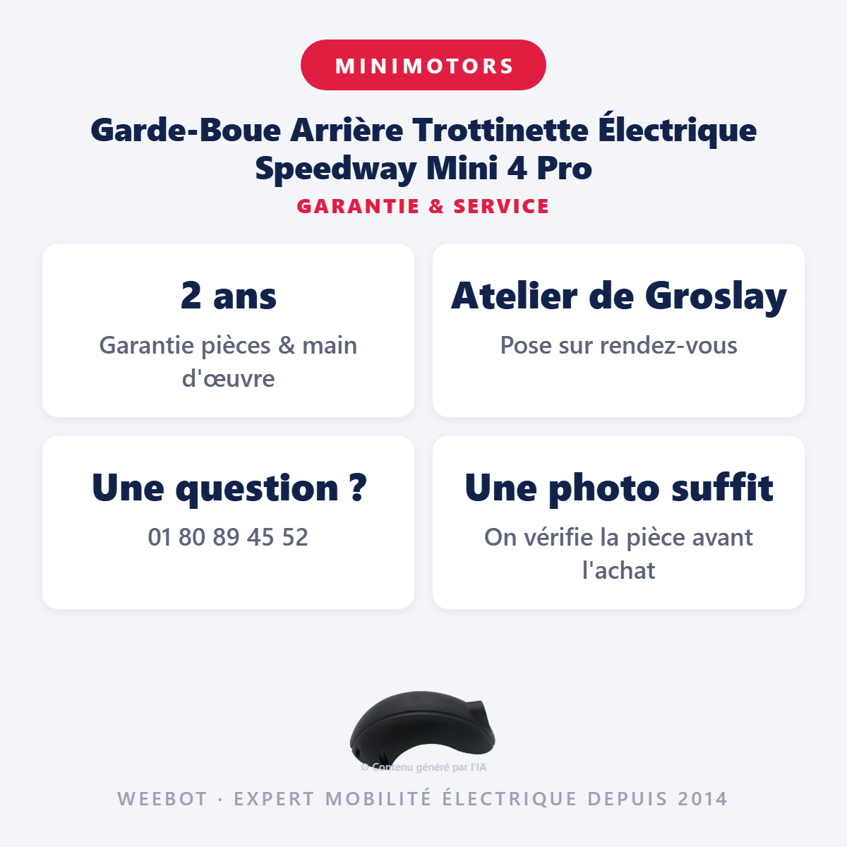 Garde-Boue Arrière Trottinette Électrique Speedway Mini 4 Pro : garantie 2 ans et service après-vente