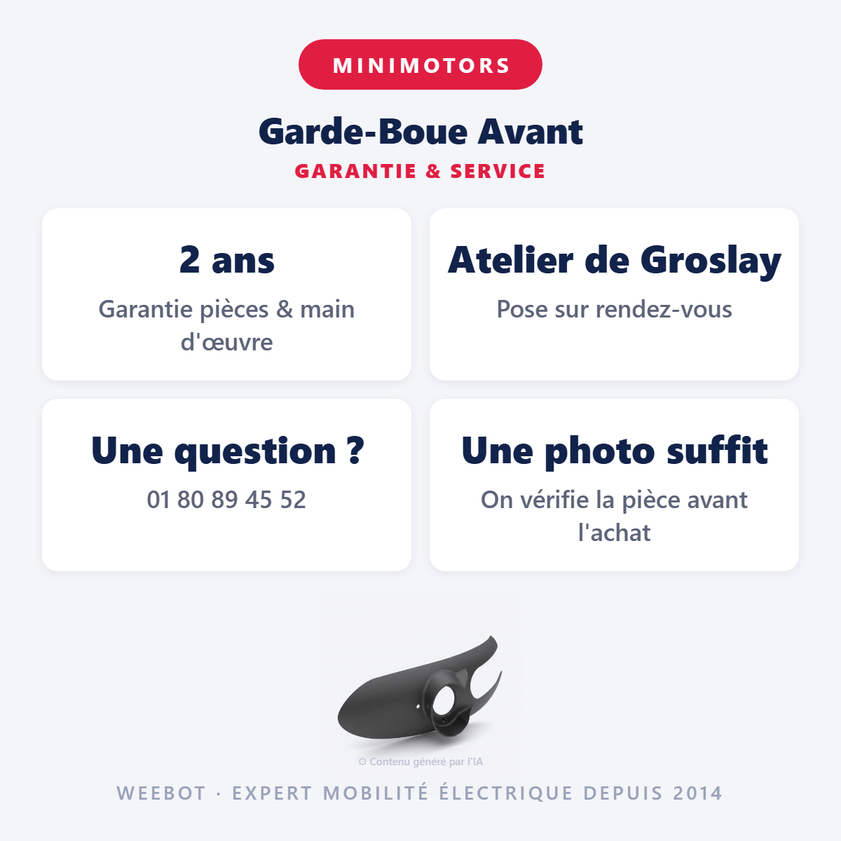 Garde-Boue Avant : garantie 2 ans et service après-vente