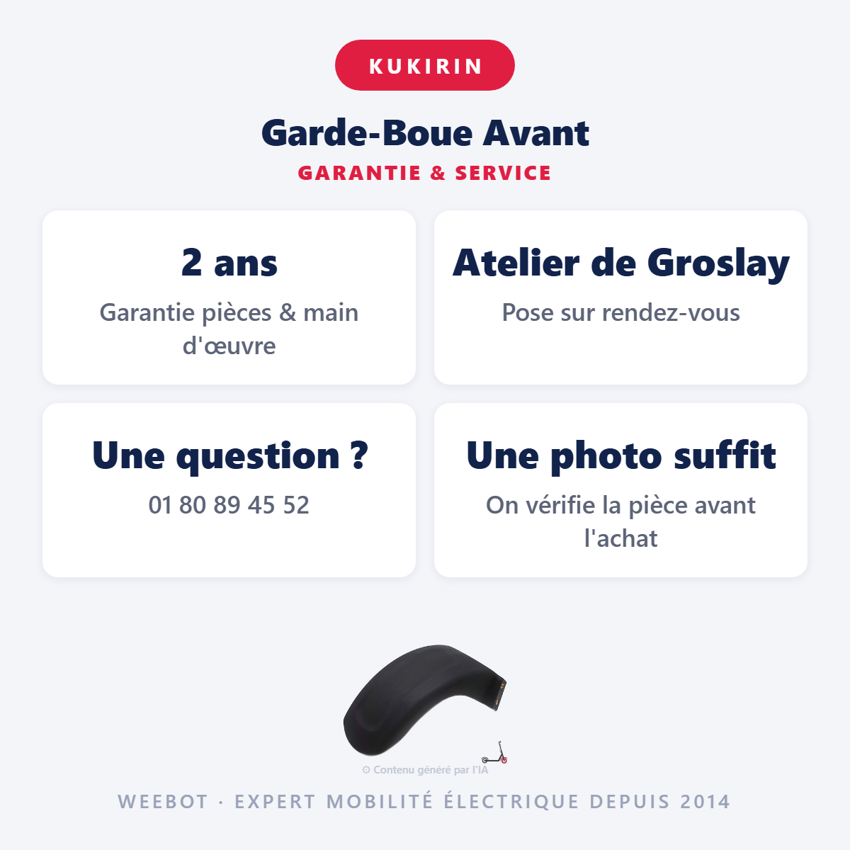 Garde-Boue Avant : garantie 2 ans et service après-vente