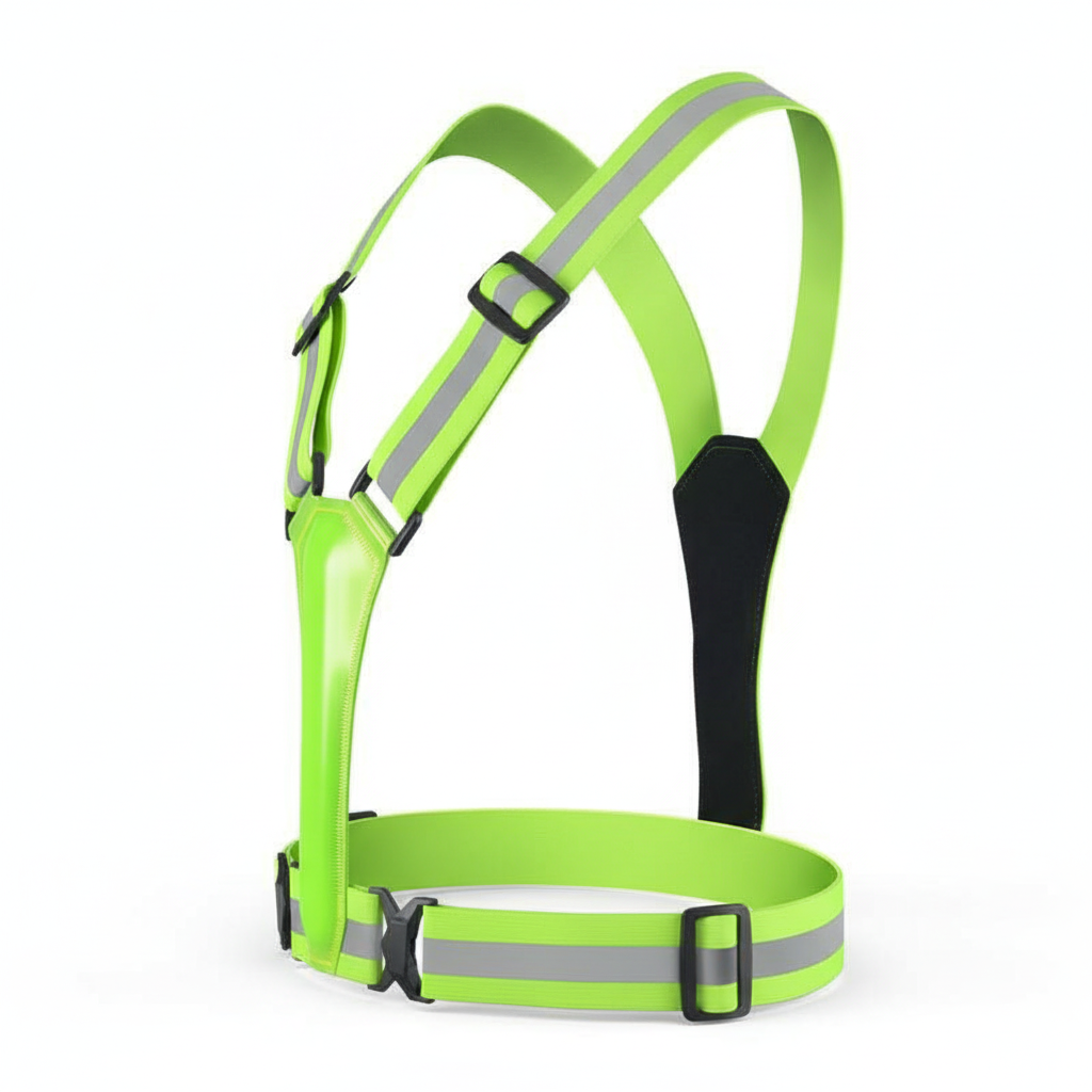 Gilet Réfléchissant LED Vert Fluo avec Recharge USB, vue 2