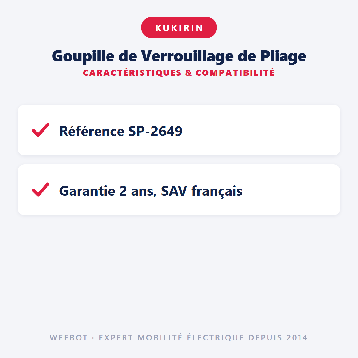 Goupille de Verrouillage de Pliage : caractéristiques et compatibilité