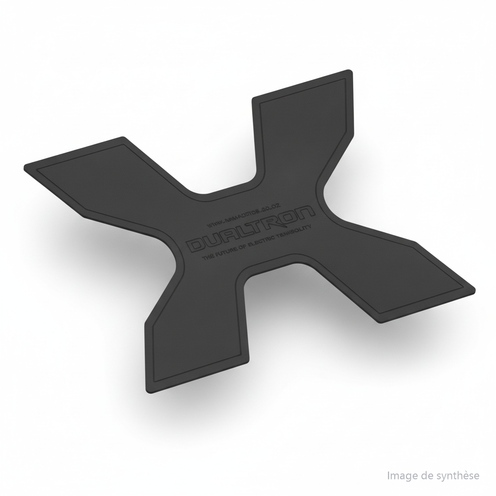 Schéma d'un grip anti-dérapant en forme de X estampillé Dualtron