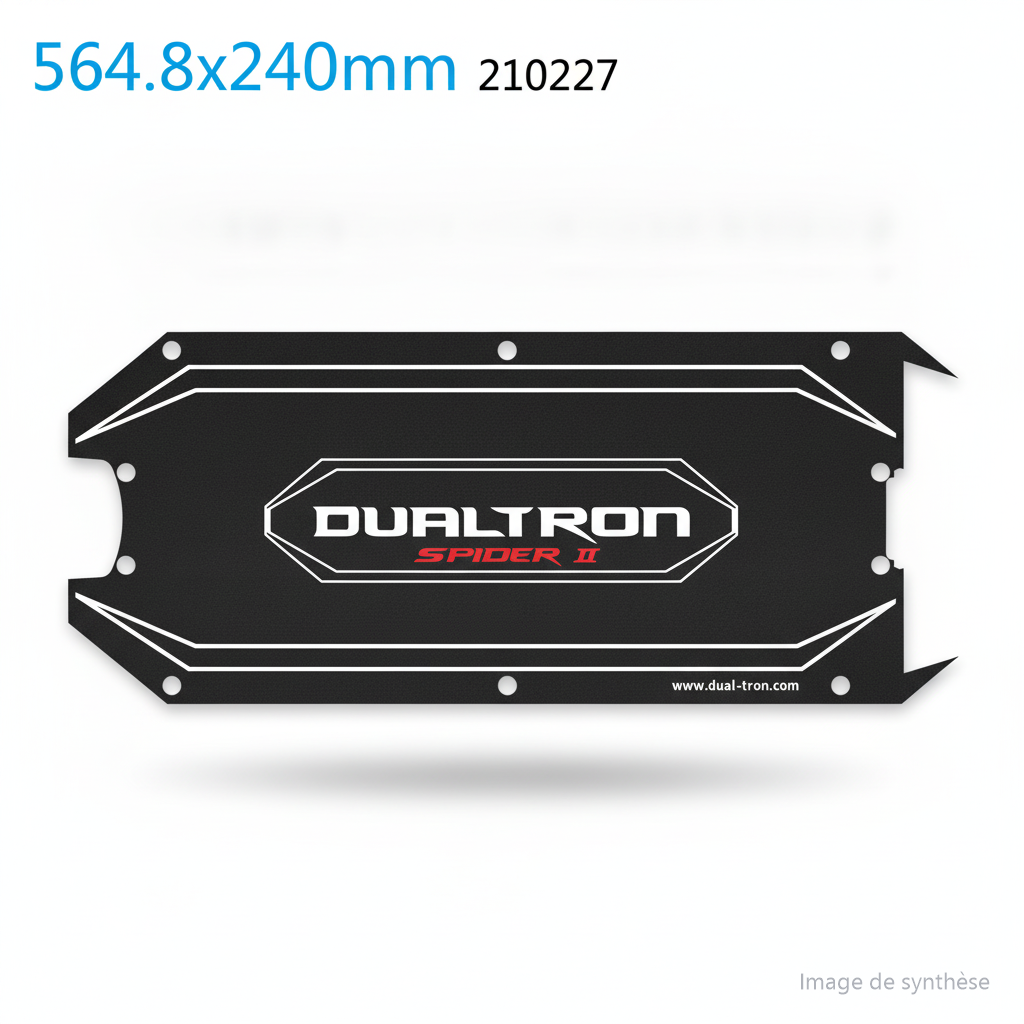 Grip de deck noir antidérapant avec l'inscription Dualtron Spider II vu de dessus