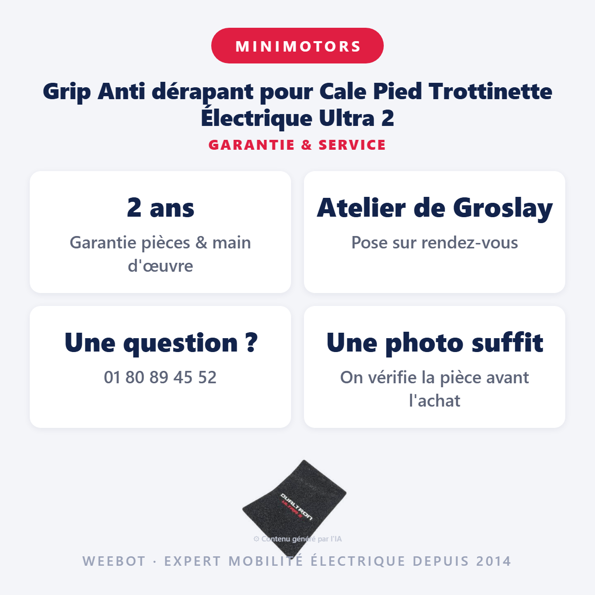 Grip Anti dérapant pour Cale Pied Trottinette Électrique Ultra 2 : garantie 2 ans et service après-vente