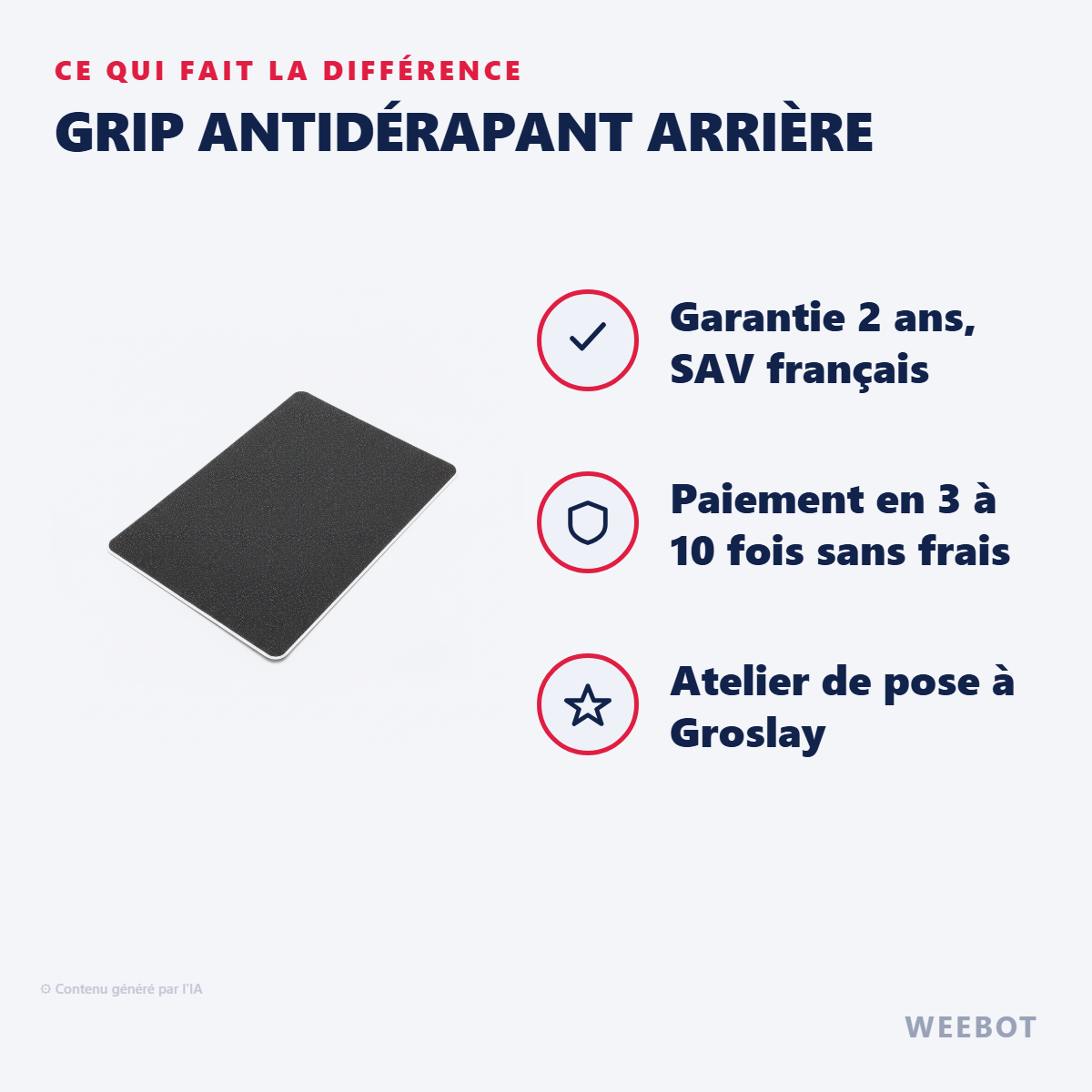 Grip Antidérapant Arrière : les points forts