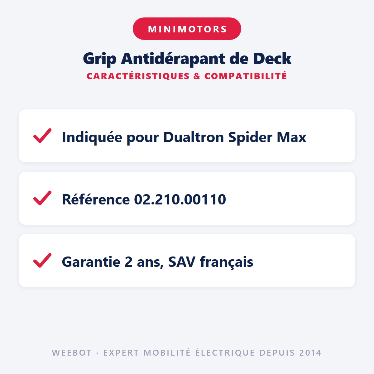Grip Antidérapant de Deck pour Trottinette Electrique Dualtron Spider Max - Weebot
