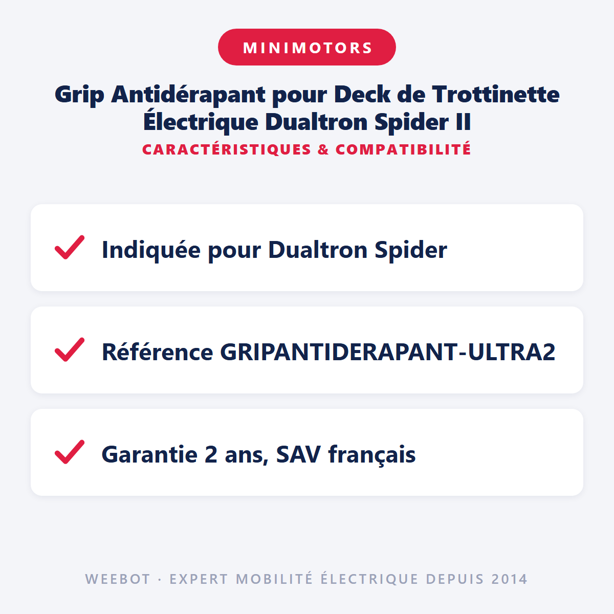 Grip Antidérapant pour Deck de Trottinette Électrique Dualtron Spider II : caractéristiques et compatibilité