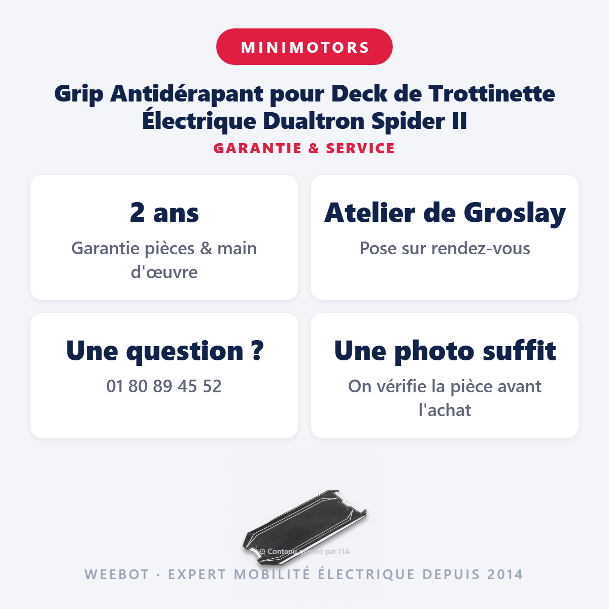 Grip Antidérapant pour Deck de Trottinette Électrique Dualtron Spider II : garantie 2 ans et service après-vente