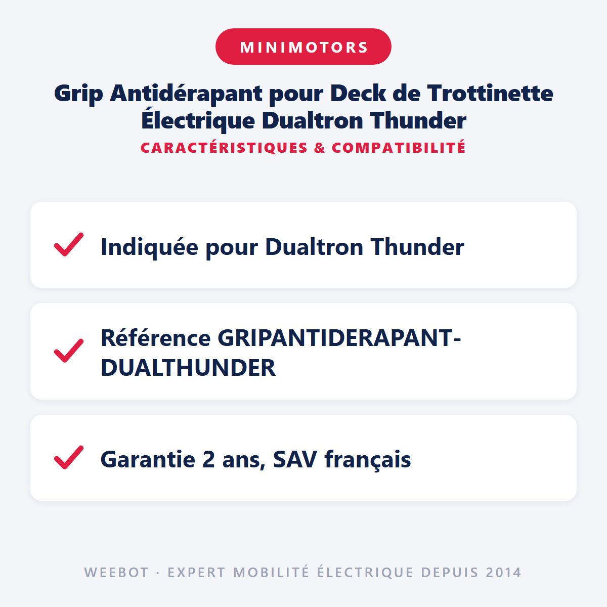 Grip Antidérapant pour Deck de Trottinette Électrique Dualtron Thunder : caractéristiques et compatibilité