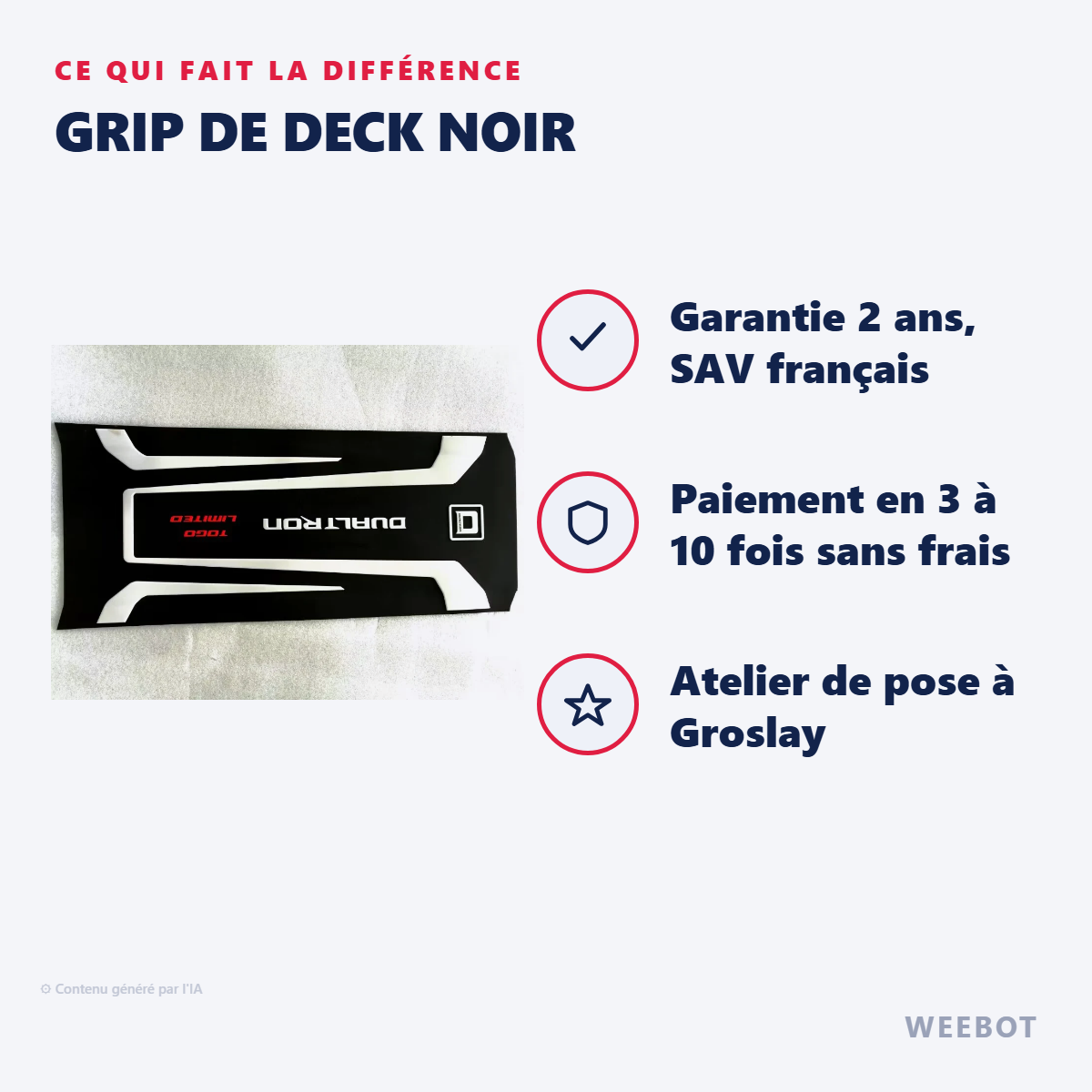 Grip de Deck Noir : les points forts
