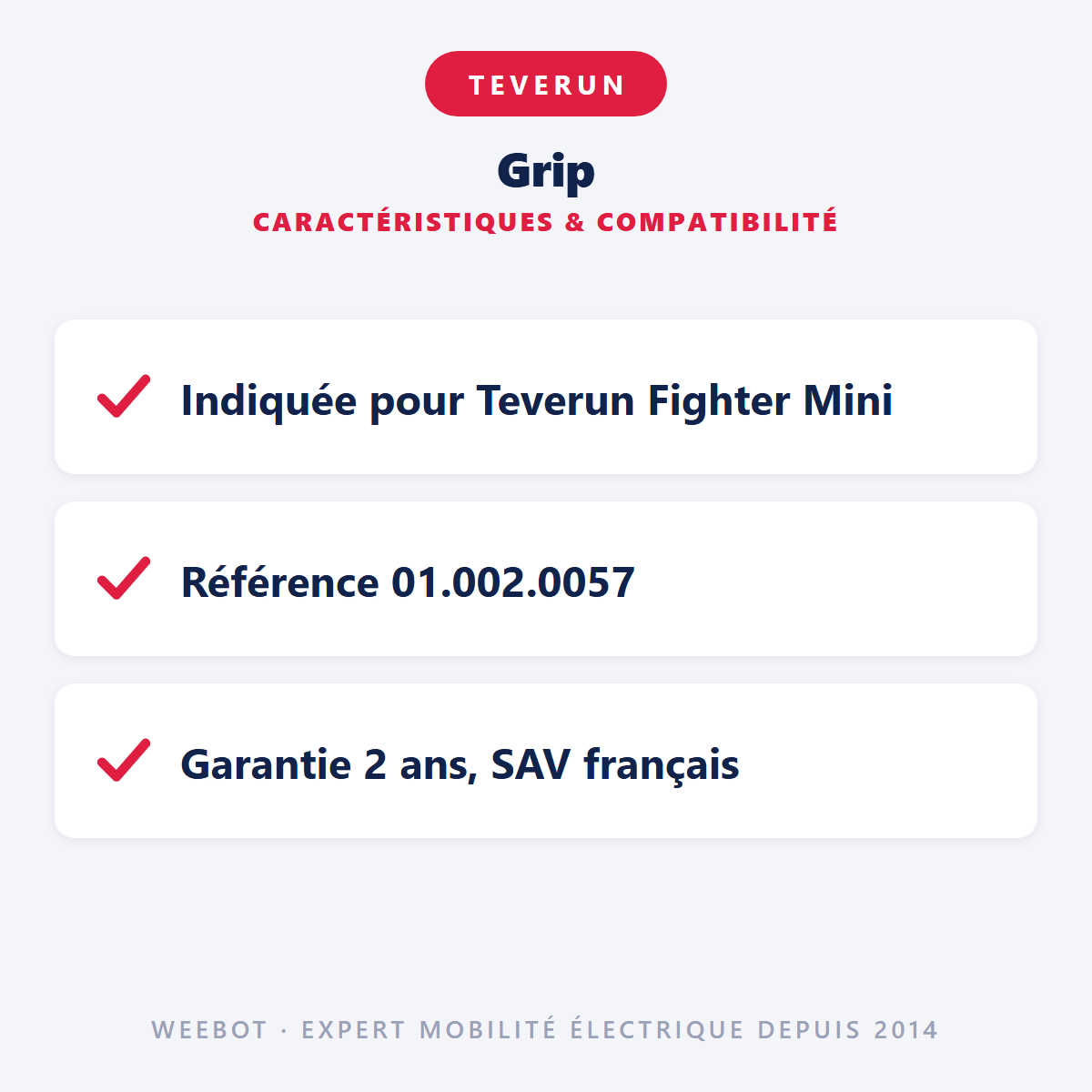 Grip pour Trottinette Electrique Fighter Mini - Teverun - Weebot