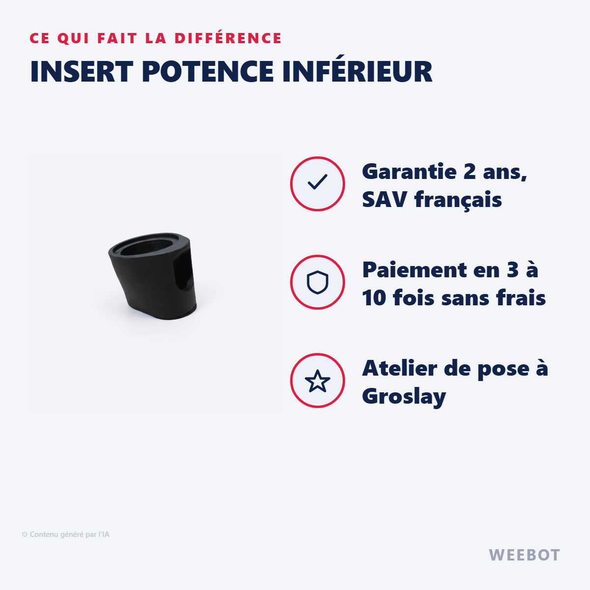 Insert Potence Inférieur pour Trottinette Electrique Eroz Kapacity EK10 et Weebot Anoki X - Weebot
