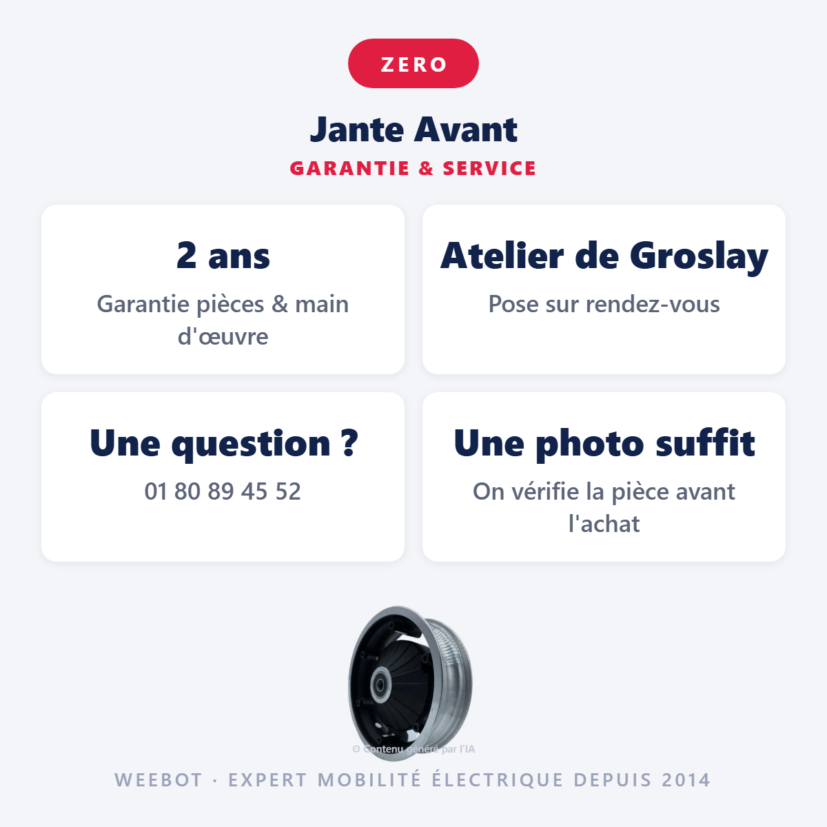 Jante Avant : garantie 2 ans et service après-vente