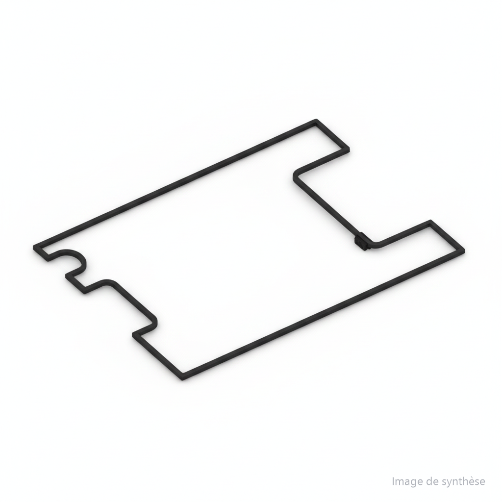 Schéma au trait d'un joint d'étanchéité de deck pour trottinette électrique Dualtron X