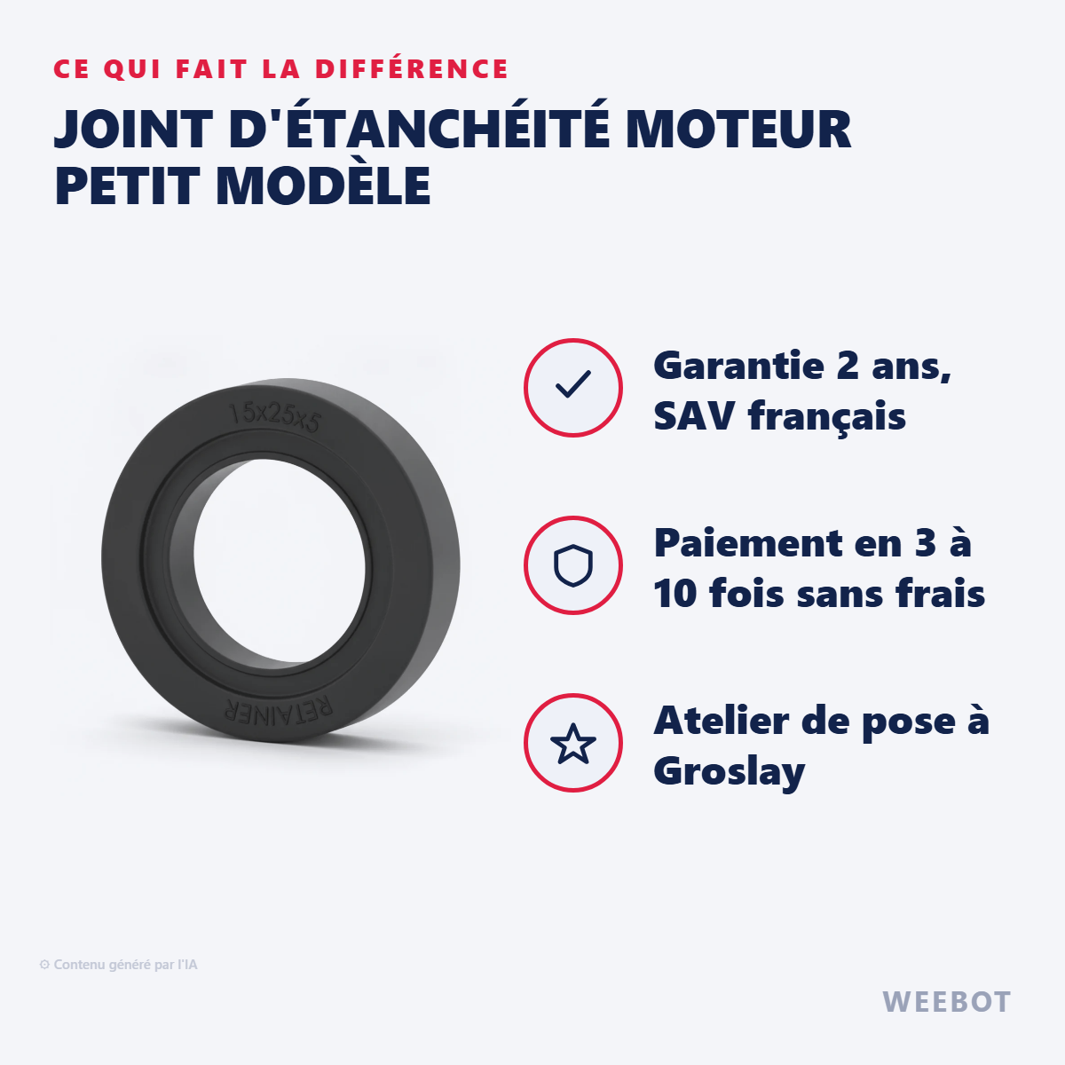 Joint d'Étanchéité Moteur Petit Modèle : les points forts