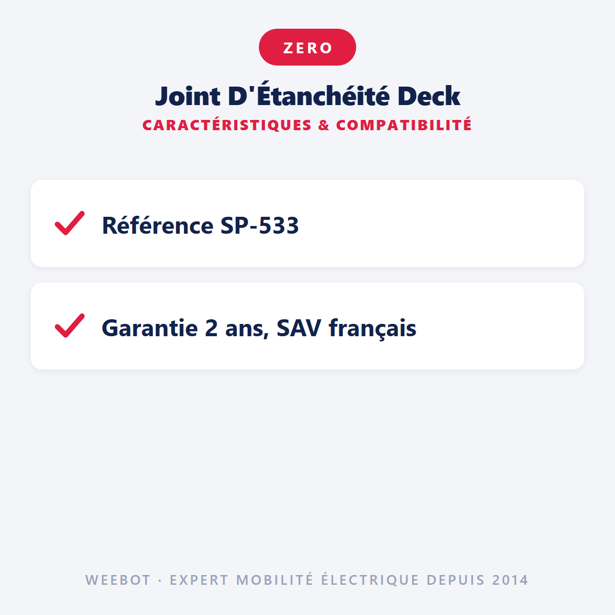 Joint D'Étanchéité Deck pour Trottinette Électrique Z9 - Weebot