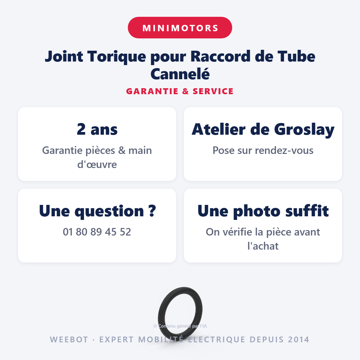 Joint Torique pour Raccord de Tube Cannelé : garantie 2 ans et service après-vente