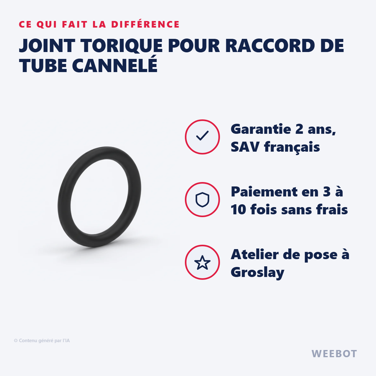 Joint Torique pour Raccord de Tube Cannelé : les points forts