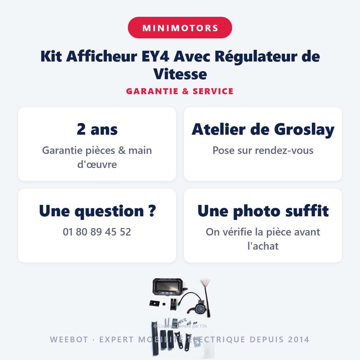Kit Afficheur EY4 Avec Régulateur de Vitesse : garantie 2 ans et service après-vente