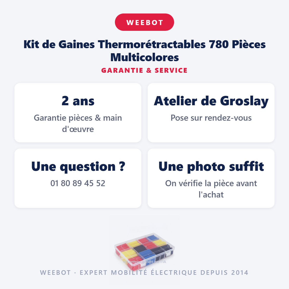 Kit de Gaines Thermorétractables 780 Pièces Multicolores : garantie 2 ans et service après-vente