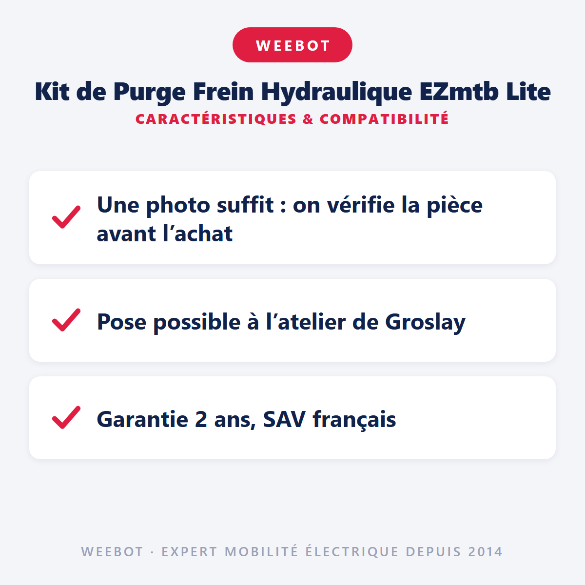 Kit de Purge Frein Hydraulique EZmtb Lite : caractéristiques et compatibilité