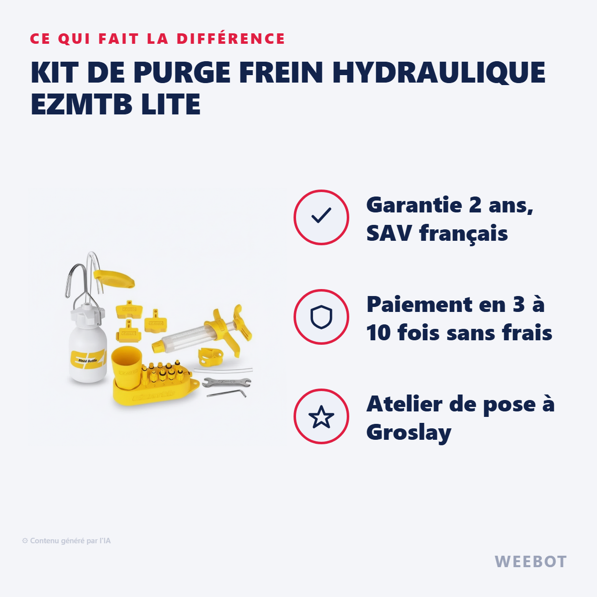 Kit de Purge Frein Hydraulique EZmtb Lite : les points forts