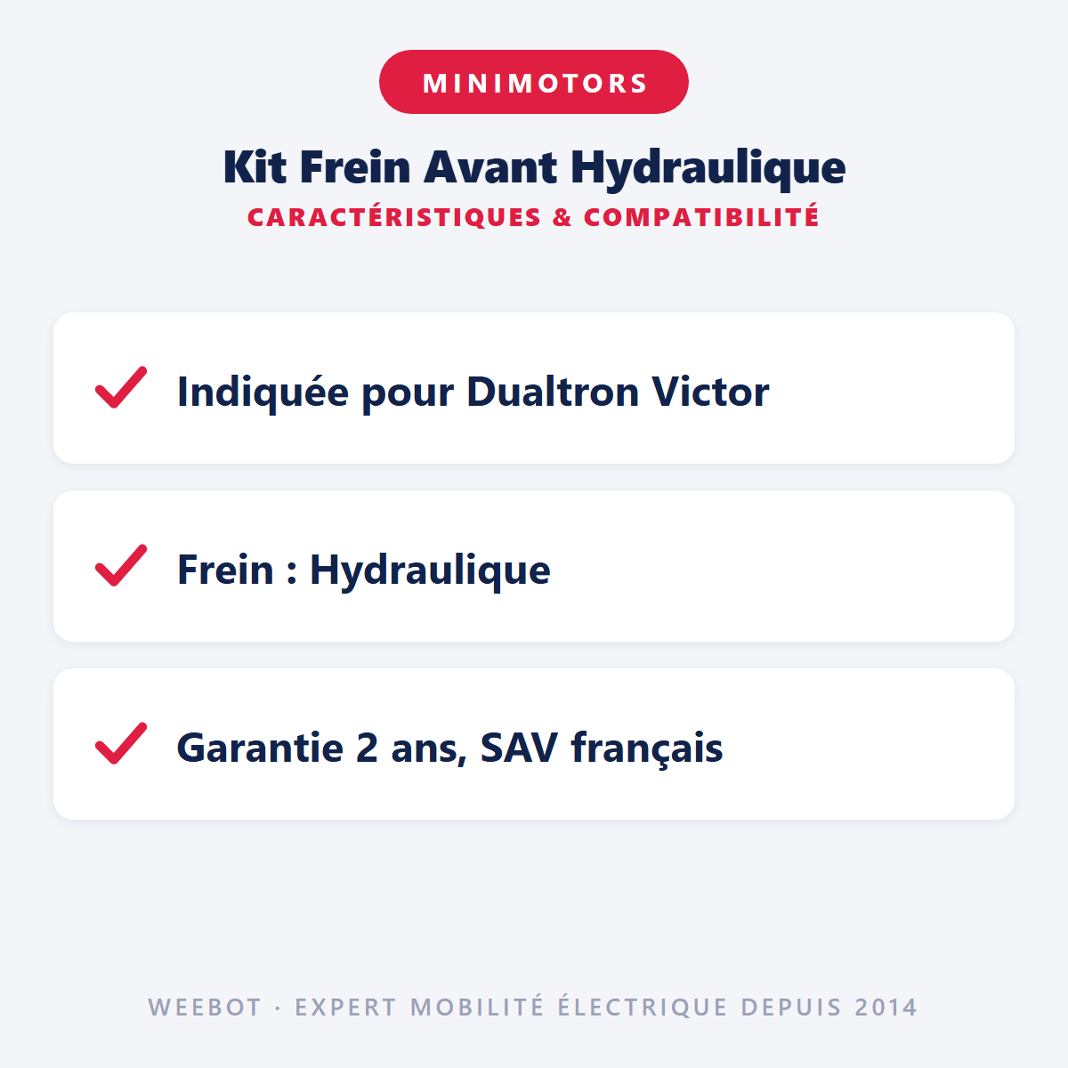 Kit Frein Avant Hydraulique (Droite) pour Trottinette Électrique Dualtron Victor - Weebot