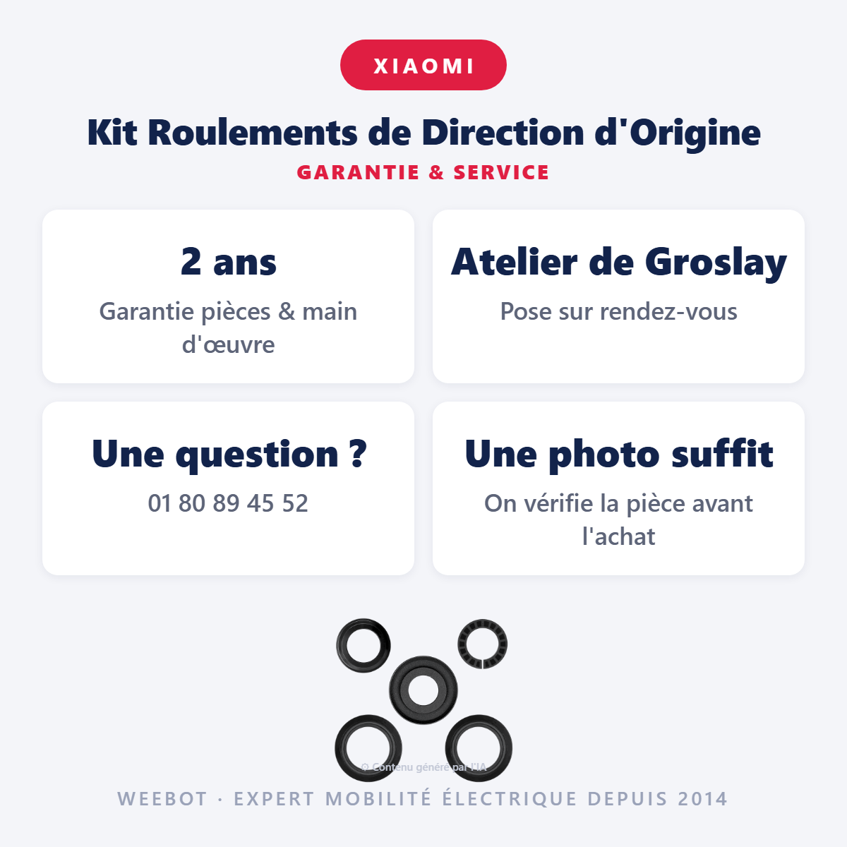 Kit Roulements de Direction d'Origine : garantie 2 ans et service après-vente