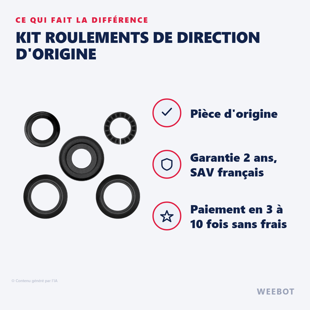 Kit Roulements de Direction d'Origine : les points forts