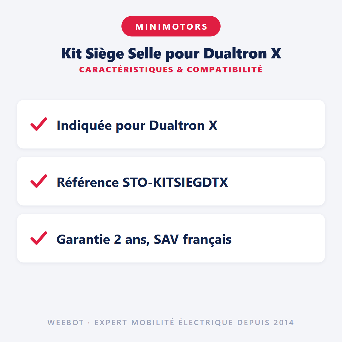 Kit Siège Selle pour Dualtron X : caractéristiques et compatibilité