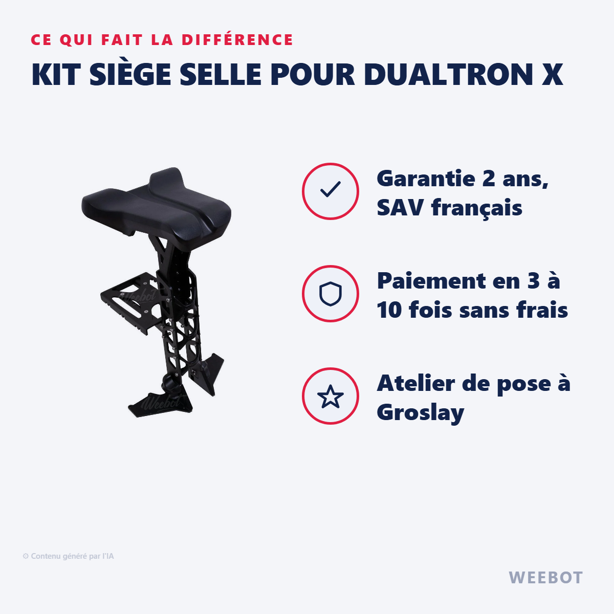 Kit Siège Selle pour Dualtron X : les points forts