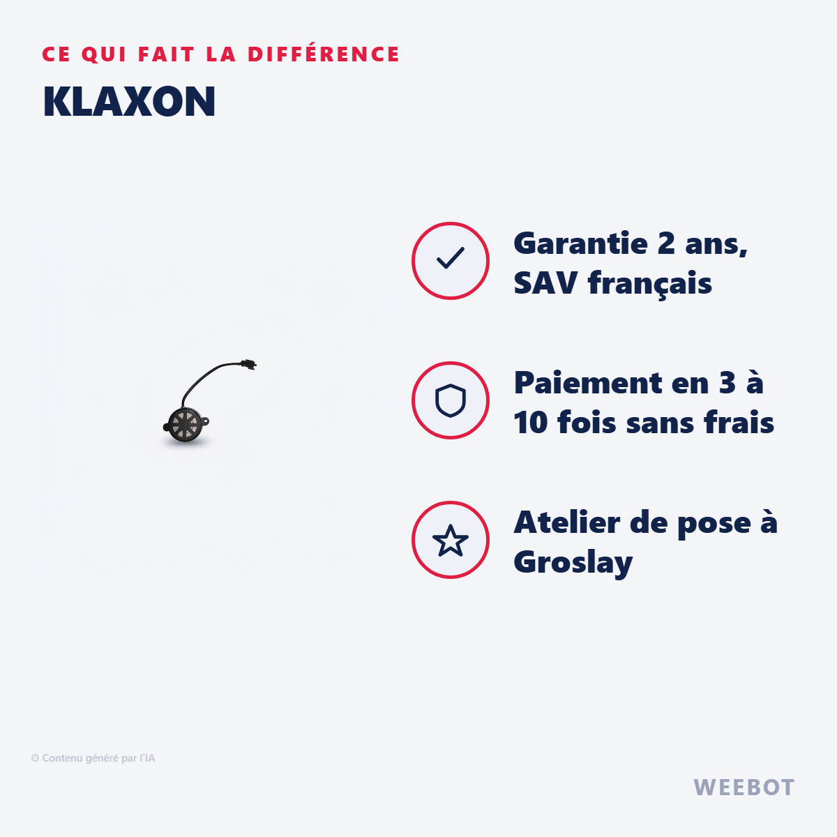 Klaxon pour Trottinette Électrique Langfeite GT2 Mini - Weebot