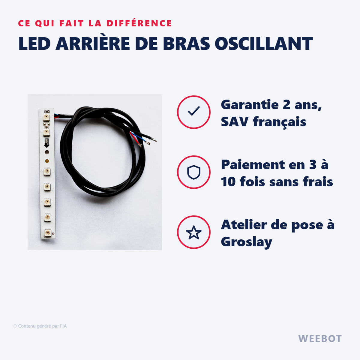 LED Arrière de Bras Oscillant : les points forts