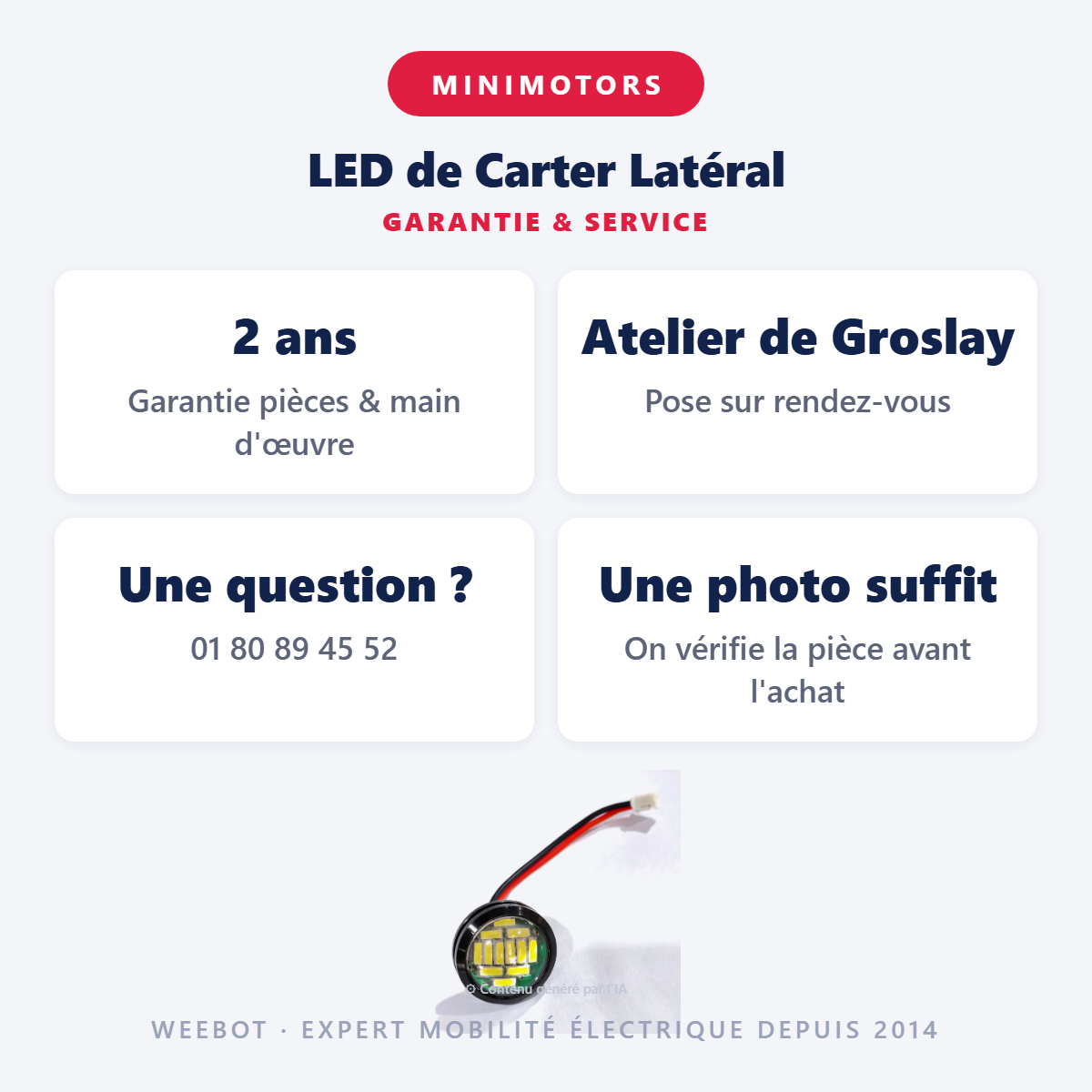 LED de Carter Latéral : garantie 2 ans et service après-vente