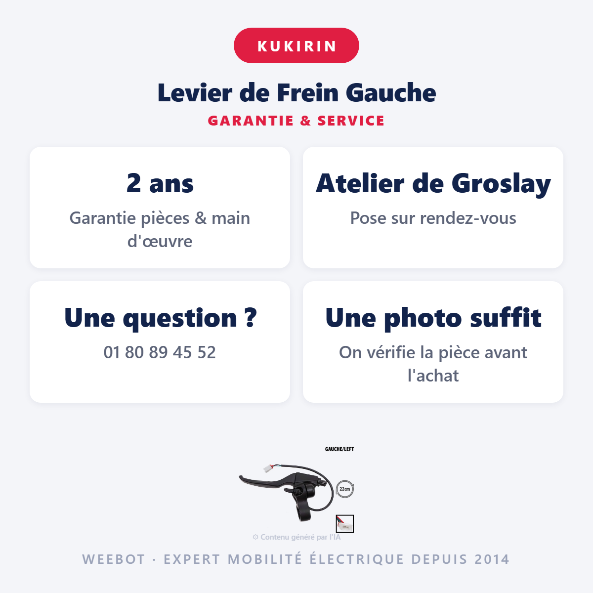 Levier de Frein Gauche : garantie 2 ans et service après-vente